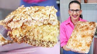 BOLO CROSTA DE COCO COM DOCE DE LEITE! IMPOSSÍVEL COMER SÓ UM PEDAÇO! - Isamara Amâncio