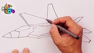 How to draw F 22 Raptor fighter