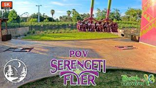 New for 2023 Serengeti Flyer On Ride POV 5K 60FPS | World's Tallest S&S Swing | Busch Gardens Tampa