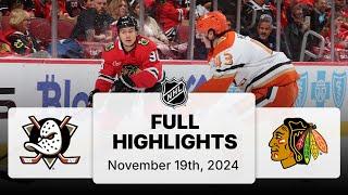 NHL Highlights | Ducks vs. Blackhawks | November 19, 2024