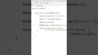 #70 Java Interview program , How to count word in string ? #Shorts