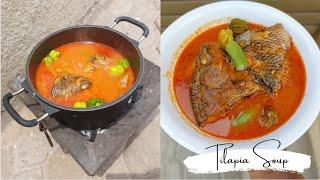 Fresh Tilapia Soup Recipe|| Ghana Local Light Soup with tilapia and Fufu