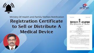 Registration Certificate for the Sale or Distribution of Medical Devices