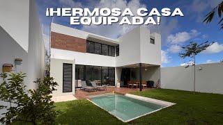 ¡Hermosa casa COMPLETAMENTE EQUIPADA en venta al norte de Mérida Yucatán! En privada con AMENIDADES