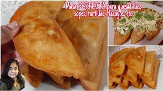 EL SECRETO de la MASA para unas QUESADILLAS FRITAS PERFECTAS3 en 1 (guisado, masa y quesadillas)