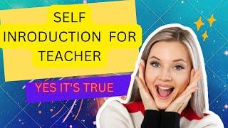 Self Introduction for teacher. Teachers Interview questions and answers.#shorts #teacherinterview