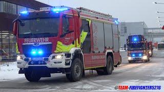 [Neues Hilfeleistungslöschfahrzeug] Berufsfeuerwehr Gießen rückt mit neuem HLF im Schneegestöber aus