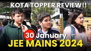 JEE MAINS 2024 Student Review Kota | 30 JANUARY | Exam Center Student Reaction of Paper