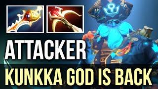 The Best Kunkka in the World! Attacker Kunkka NEW SET Epic Gameplay MMR 7.06c Dota 2