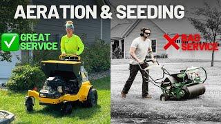 High vs Low Quality Lawn Seeding and Aeration Showdown!