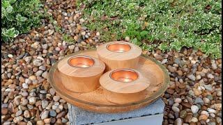 Wood turning tea light candle holders from cherry.#tealightholder #cherrywood #woodturning