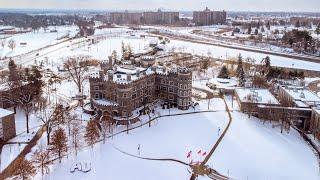 Arcadia University First Snowfall of 2022 Drone Video (4K)