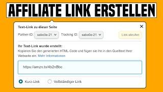 Amazon AFFILIATE Link ERSTELLEN 2024 | AMAZON Affiliate MARKETING Deutsch