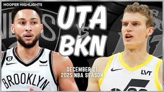 Utah Jazz vs Brooklyn Nets Full Game Highlights | Dec 21 | 2025 NBA Season