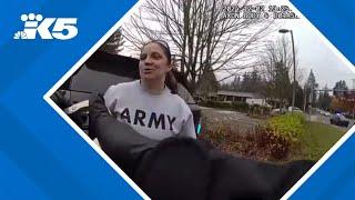 Body-worn video shows arrest of Edmonds cop after she allegedly pointed gun at driver while off-duty