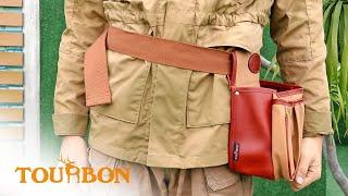 Tourbon Hunting Rifle Shotgun Ammo Belt Shell Cartridge Holder Bag - Canvas and Leather