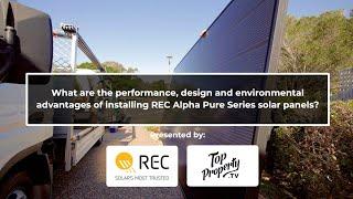 What are the performance, design & environmental advantages of REC Alpha Pure solar panels?