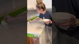 $300 marble kitchen countertops! #diycountertops #marblecountertops #diymarble