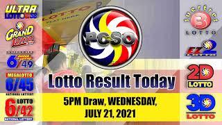 Swertres|3D and EZ2|2D Lotto 5PM Draw, Wednesday, July 21, 2021