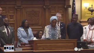 Queen Olori Atuwatse III of the Kingdom of Warri, Delta State, Nigeria, visits the GA Senate