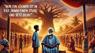 Nur ein Lügner ist in Eile, nimm einen Stuhl und setz dich. (Aus Togo)