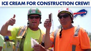 Surprising New Highmark Stadium Construction Workers With Ice Cream From Wegmans! | Buffalo Bills