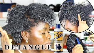 ‍️HOW TO DETANGLE NATURAL HAIR AFTER 3+ MONTHS OF BRAIDS WITHOUT HAIR LOSS ‍️ | MANE 'N TAIL