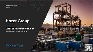 Hazer Group - Q1FY25 Webinar Recording