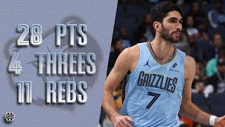 Santi Aldama 28 pts 4 threes 11 rebs vs Nuggets 24/25 season