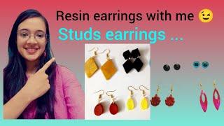 How to make earrings studs. resin earrings studs,easy to make at home .@_artwithpriyam #resinart