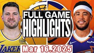 Los Angeles Lakers Vs Phoenix Suns Full game Highlights Mar 16,2025 NBA Season 2024-25