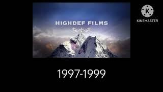 evolution of HighDef Films logo (2022 present)