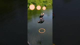 Jumping into IMPOSSIBLE rings #challenge #diving #backflip