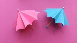 How to make paper Umbrella  that open and close | Easy paper crafts| DIY crafts easy| Paper Umbrella