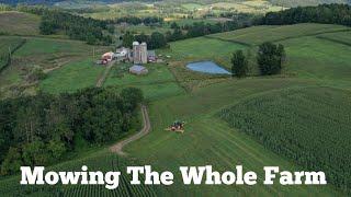 Mowing 2nd Cutting Dry Hay In Record Time