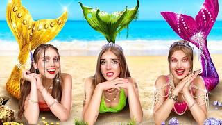 ¡Sirena Rica VS Pobre VS Mega Rica! Fiesta en la Piscina con Sirenas