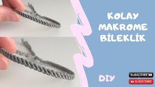 Kolay makrome bileklik/ macrame bracalet/ dıy/ kendin yap/ verev makrome bileklik