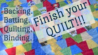 Finish your quilt-add backing batting quilting and binding-learn to quilt