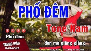 Karaoke Phố Đêm Tone Nam Nhạc Sống | Trọng Hiếu