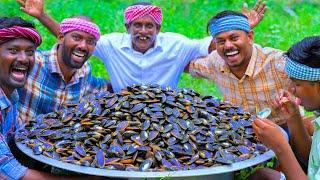 50 KG MUSSELS | River Mussels Fry Recipe Cooking & Eating In Village | Rare Healthy Recipe