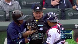 MLB Playback - Batter, Catcher, Umpire get hit compilation