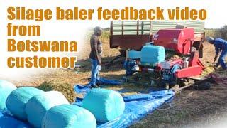 Corn silage baler machine feedback video from Botswana customer! silage baler and wrapper machine