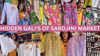 HIDDEN GALIS OF SAROJINI MARKET FOR CHIKANKARI KURTAS, DRESSES, SILVER JEWELLERY @Rs 50,Rs100 stalls