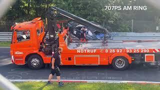 Unfall Nürburgring 28.7.24 Totalschaden abgeschleppt Teil 2 Accident Total loss is towed away Part 2