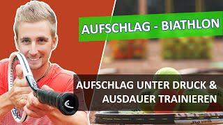 SO trainierst Du den Aufschlag unter Druck & hohen Puls  Tennis Gruppenübung Übungsform