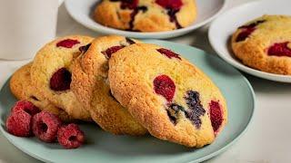 Mixed Berry Muffin Cookies - Dished #Shorts