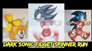 Dark Sonic fidget spinner run drawing.