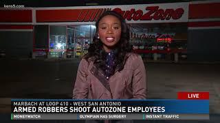 Armed robber shoots Autozone employees