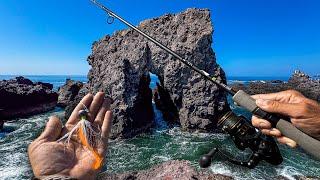 Pescando y Explorando Hermosa Playa llena de Piedras y Arrecife de Coral!