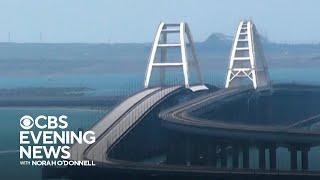 Ukraine damages key Crimea bridge